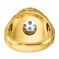 IBGoodman 14K Two-Tone 1.62 Carat Lab Grown Diamond VS SI+ G+ Complete Oval Men's Cluster Ring view 5