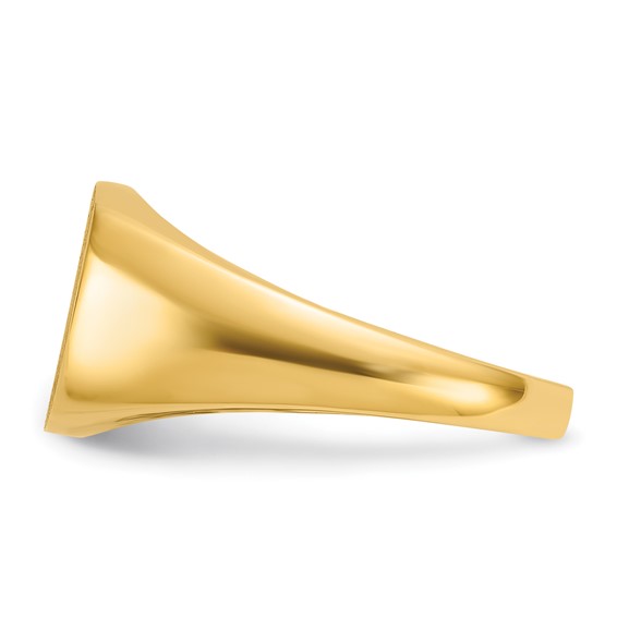 IB Goodman 14k 12x12mm Satin Top Cushion Mens Signet Ring