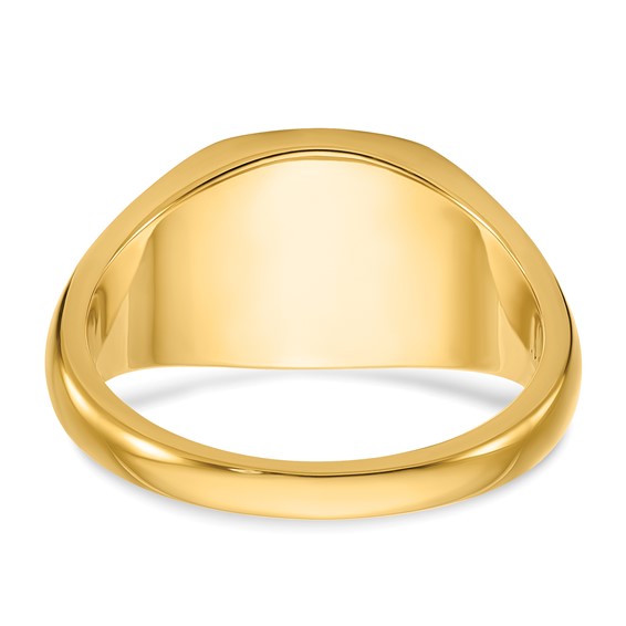 IB Goodman 14k 12x12mm Satin Top Cushion Mens Signet Ring