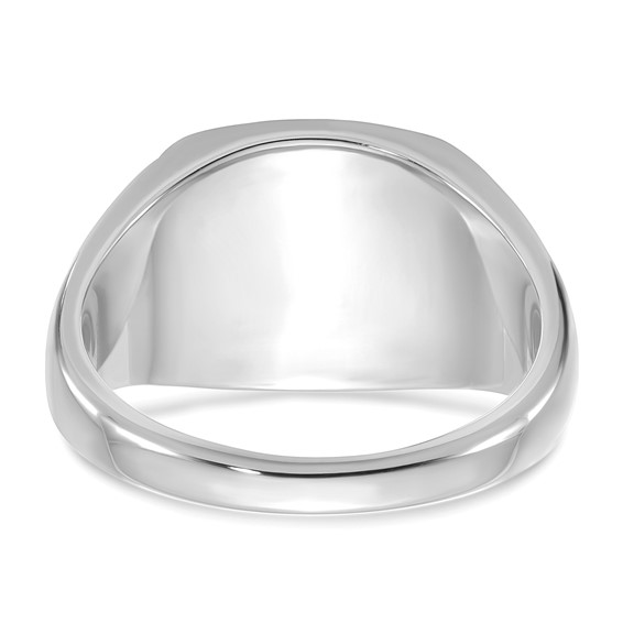 10kw 14mm x 14mm cushion face signet ring.