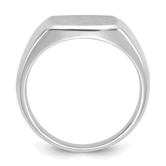 14kw 14mm x 14mm cushion face signet ring.