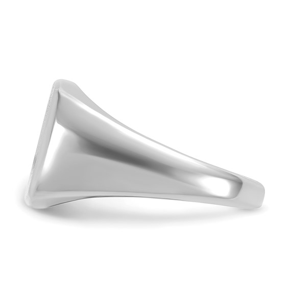 14kw 14mm x 14mm cushion face signet ring.