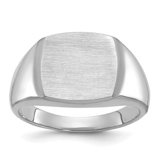 14kw 14mm x 14mm cushion face signet ring.