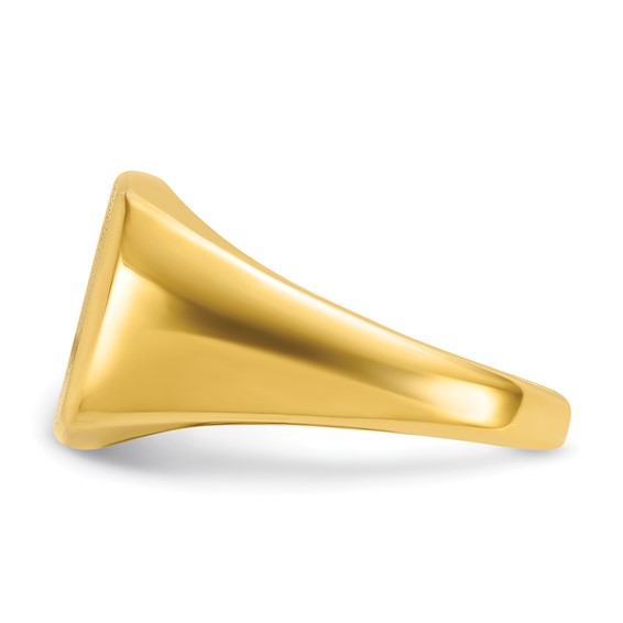 YELLOW GOLD CUSHION SIGNET RING 14X14 Mounting