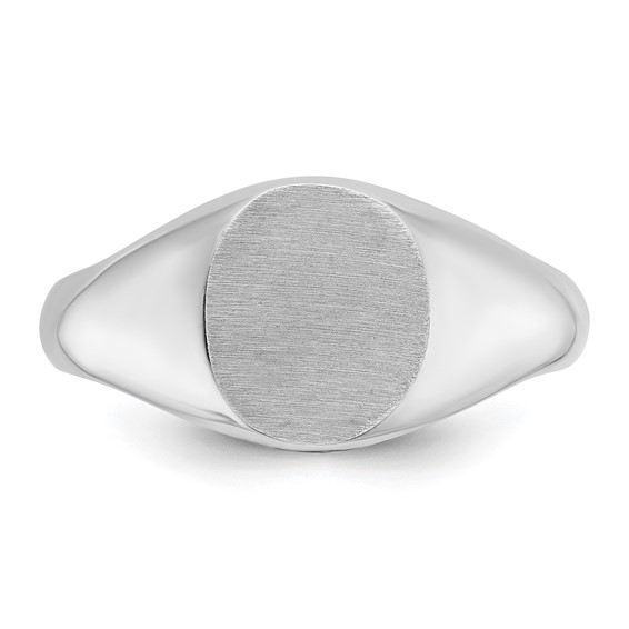 10kw 12mm x 10mm oval face signet ring.