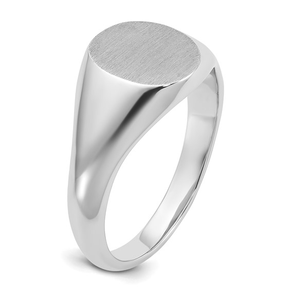 10kw 12mm x 10mm oval face signet ring.