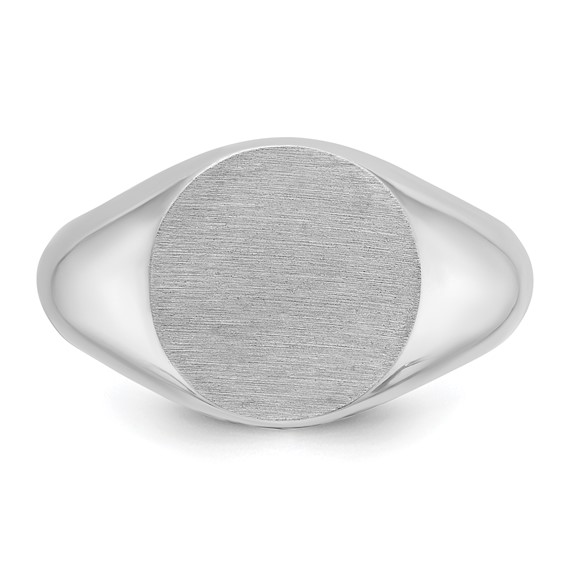 10kw 14mm round face signet ring.