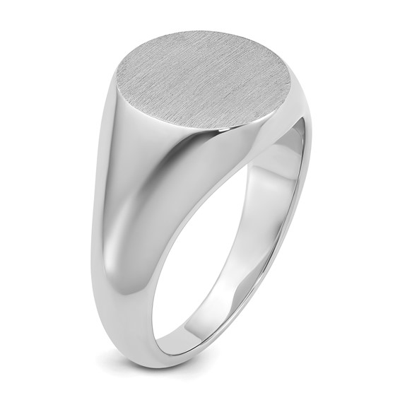 10kw 14mm round face signet ring.