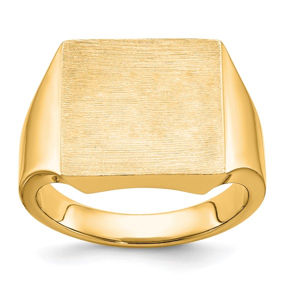10ky 14mm square face signet ring.