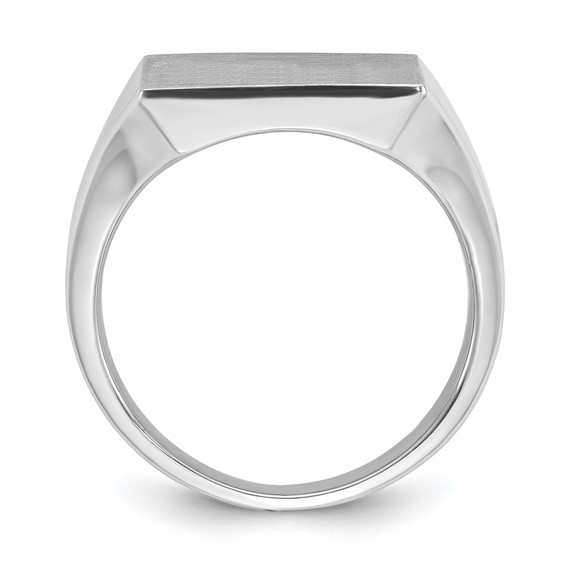 IB Goodman 14k White Gold 16x16mm Square Mens Signet Ring