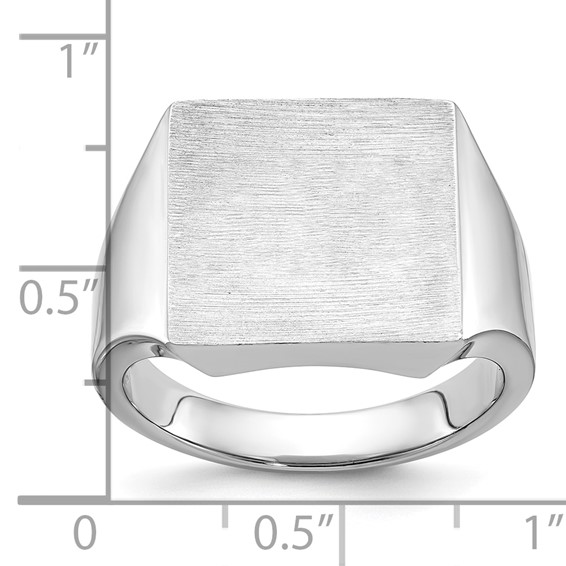 IB Goodman 14k White Gold 16x16mm Square Mens Signet Ring