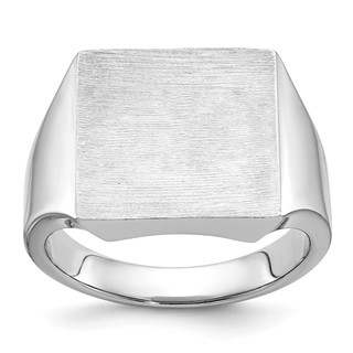 IB Goodman 14k White Gold 16x16mm Square Mens Signet Ring