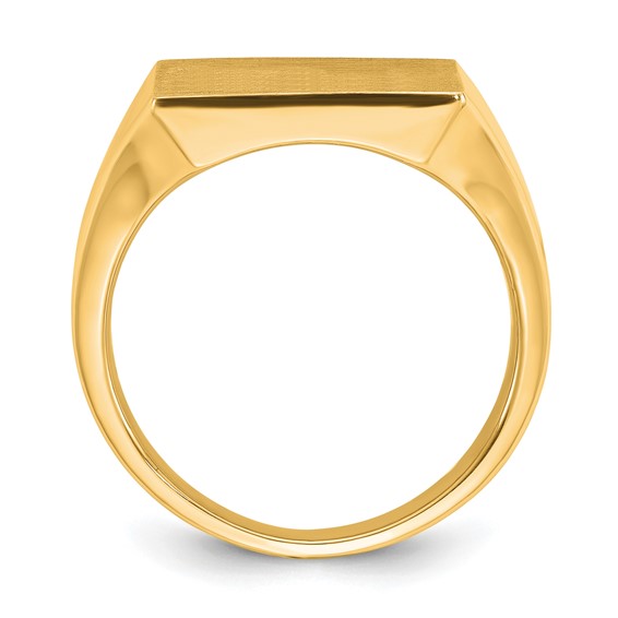 14ky 14mm square face signet ring.