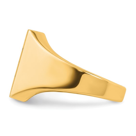 14ky 14mm square face signet ring.