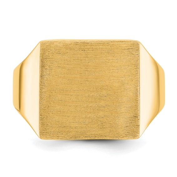 14ky 14mm square face signet ring.