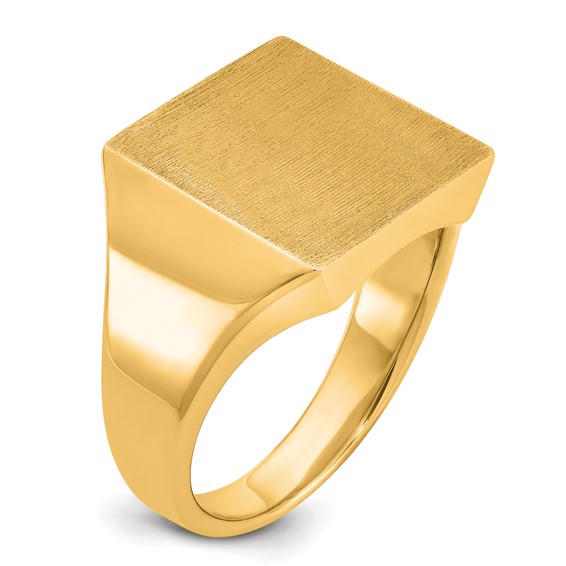 14ky 14mm square face signet ring.