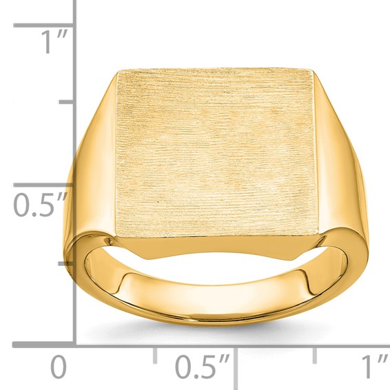 14ky 14mm square face signet ring.