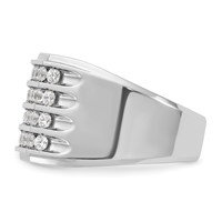 IBGoodman 14K White Gold 1.62 Carat Lab Grown Diamond VS SI+ G+ Complete Four Row Men's Ring view 3