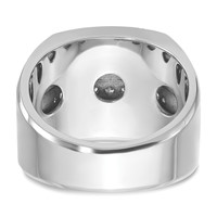IBGoodman 14K White Gold 1.62 Carat Lab Grown Diamond VS SI+ G+ Complete Four Row Men's Ring view 5