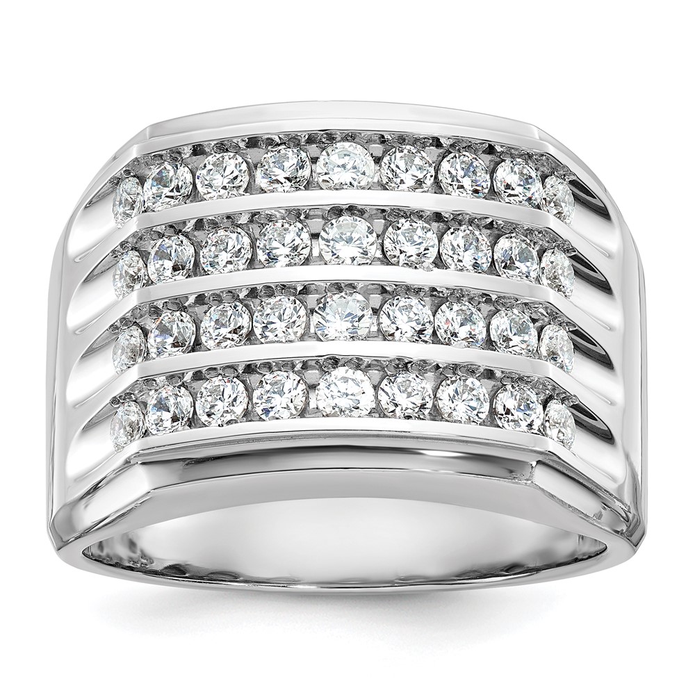 IBGoodman 14K White Gold 1.62 Carat Lab Grown Diamond VS SI+ G+ Complete Four Row Men's Ring