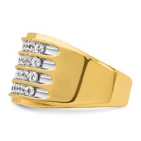 IBGoodman 14K Ring with White Rhodium 1.62 Carat Lab Grown Diamond VS SI+ G+ Complete Four Row Men's view 3