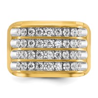 IBGoodman 14K Ring with White Rhodium 1.62 Carat Lab Grown Diamond VS SI+ G+ Complete Four Row Men's view 4