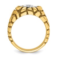 IBGoodman 14K Two Tone 1 Carat Lab Grown Diamond VS+ F+ Complete Men's Nugget Ring view 3