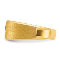 IBGoodman 14K Yellow Gold 1 Carat Lab Grown Diamond VS SI+ G+ Complete Polished and Satin Men's Ring view 3