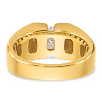 IBGoodman 14K Yellow Gold 1 Carat Lab Grown Diamond VS SI+ G+ Complete Polished and Satin Men's Ring view 5