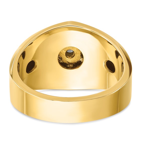 IBGoodman 14k Two-tone Men's Polished and Grooved 3/8 Carat AA Quality Diamond Star Ring