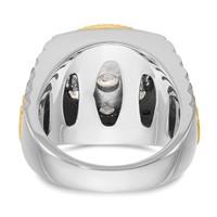 IBGoodman 14K Two-Tone 3 Carat Lab Grown Diamond VS SI+ G+ Complete Ribbed Men's Cluster Ring view 5