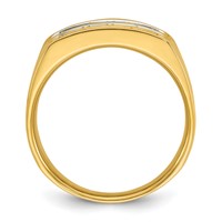 IBGoodman 14K Yellow Gold 1.62 Carat Lab Grown Diamond VS SI+ G+ Complete Three Row Men's Ring view 2