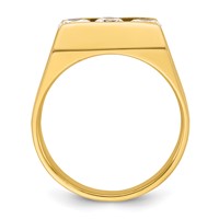 IBGoodman 14K Yellow Gold 1 Carat Lab Grown Diamond VS SI+ G+ Complete Three Stone Men's Ring view 2