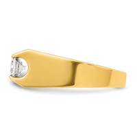 IBGoodman 14K Yellow Gold 1 Carat Lab Grown Diamond VS SI+ G+ Complete Three Stone Men's Ring view 3