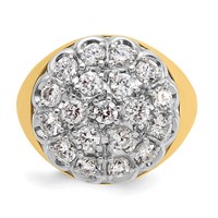 IBGoodman 14K Two-Tone 3 Carat Lab Grown Diamond VS SI+ G+ Complete Men's Cluster Ring view 4