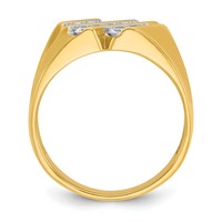 IBGoodman 14K Yellow Gold 0.75 Carat Lab Grown Diamond VS SI+ G+ Complete Polished and Grooved Men's Ring view 2