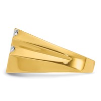 IBGoodman 14K Yellow Gold 0.75 Carat Lab Grown Diamond VS SI+ G+ Complete Polished and Grooved Men's Ring view 3