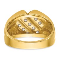 IBGoodman 14K Yellow Gold 0.75 Carat Lab Grown Diamond VS SI+ G+ Complete Polished and Grooved Men's Ring view 5