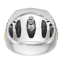 IBGoodman 14K Two-Tone 1.17 Carat Lab Grown Diamond VS SI+ G+ Complete Ribbed Men's Cluster Ring view 5