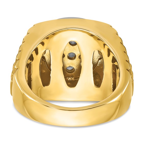 14k Two-Tone 1 7/8 ct Lab Grown Dia VS+ F+ Comp Men's Cluster Ring