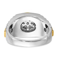IBGoodman 14K Two-Tone 0.50 Carat Lab Grown Diamond VS SI+ G+ Complete Ribbed Men's Cluster Ring view 5