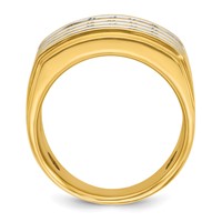 IBGoodman 14K Yellow Gold Ring with White Rhodium 3.75 Carat Lab Grown Diamond VS SI+ G+ Complete Four Row Men's view 2