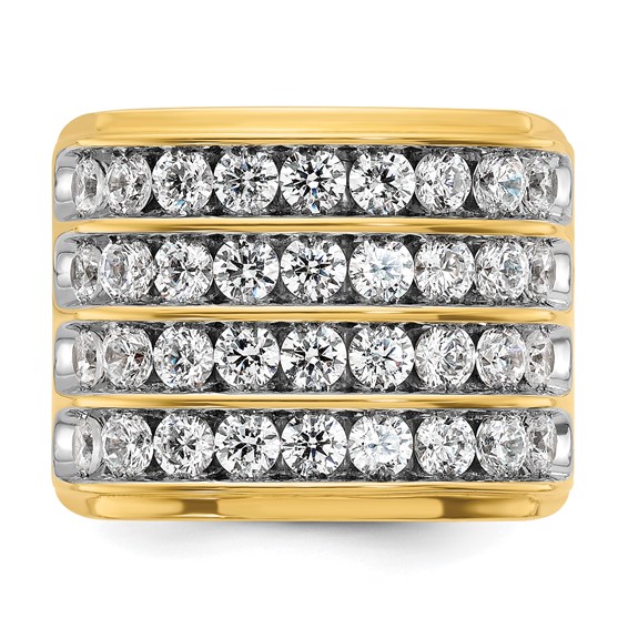 IBGoodman 14k with White Rhodium 3 3/4 carat Lab Grown Diamond VS/SI+ G+ Complete Four Row Men's Ring