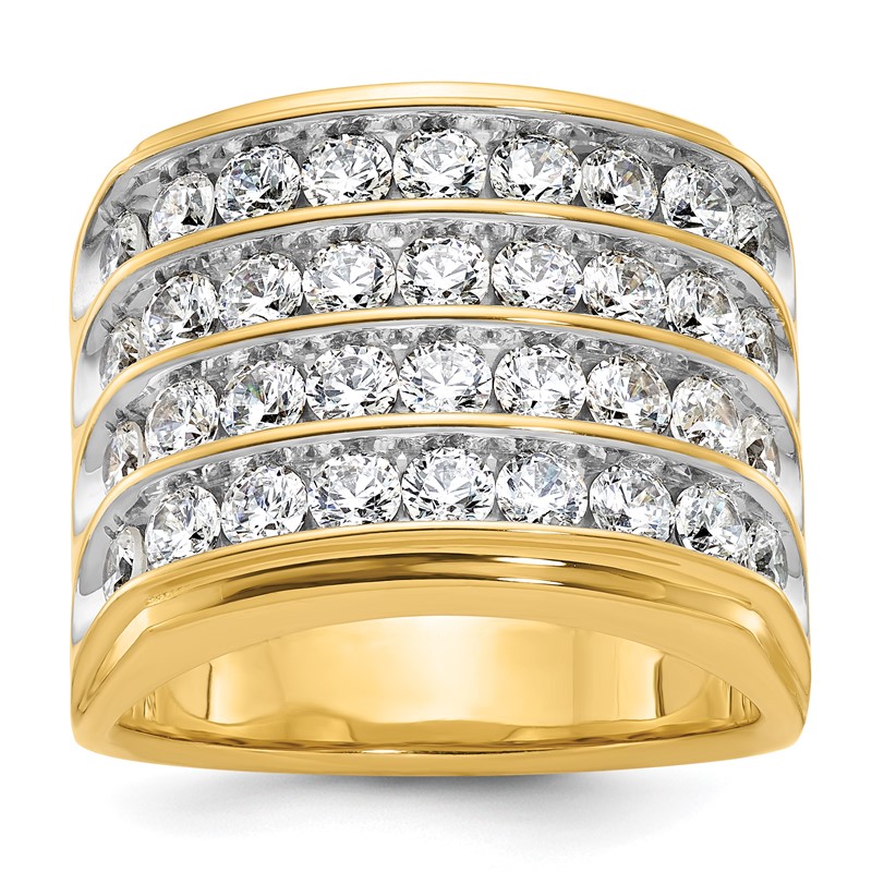 IBGoodman 14k with White Rhodium 3 3/4 carat Lab Grown Diamond VS/SI+ G+ Complete Four Row Men's Ring