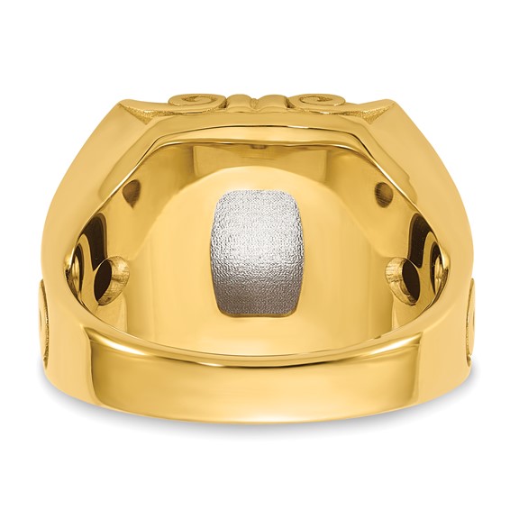 IB Goodman 14k Two-tone Engravable 13.5x14.5mm Square Mens Signet Ring