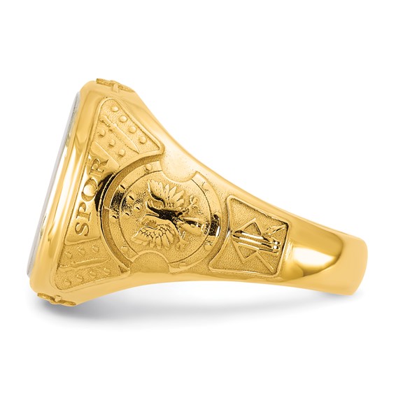 IB Goodman 14k Two-tone Engravable 13.5x15.5mm Cushion Mens Signet Ring