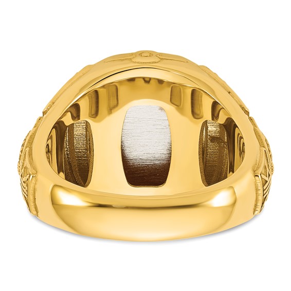 IB Goodman 14k Two-tone Engravable 13.5x15.5mm Cushion Mens Signet Ring