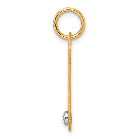 14K Yellow 24x14.4 Dog Tag  14K White TUBE       1-2.4MM CZ Mounting