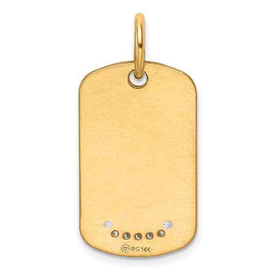 14K Yellow 24x14.4 Dog Tag  .027" 14K White 18x10.8 Dog Tag .027" Mount