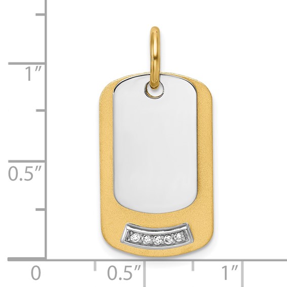 14K Yellow 24x14.4 Dog Tag  .027" 14K White 18x10.8 Dog Tag .027" Mount